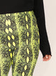 Plus Neon Lime Snakeskin Print Leggings