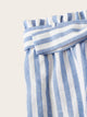 SHEIN Plus Button Front Paperbag Waist Belted Striped Skirt