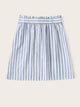 SHEIN Plus Button Front Paperbag Waist Belted Striped Skirt