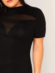 Plus Sheer Mesh Insert Midi Dress