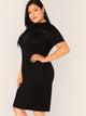 Plus Sheer Mesh Insert Midi Dress