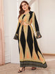 Plus Drawstring Front Geo Print Maxi Dress