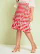 Plus Ruffle Hem Plaid Skirt