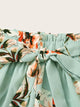 Plus Floral Print Self Tie Shorts