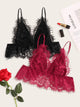 Plus Floral Lace Bralette Set 2pack