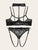 Plus Floral Lace Lingerie Set With Choker