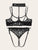 Plus Floral Lace Lingerie Set With Choker