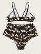 Plus Camo Print Lingerie Set