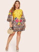 Plus Tribal Print Dress