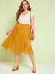 Plus Split High Pleated Skirt