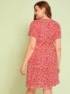  Plus Ditsy Floral Print Zip Back Dress