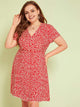  Plus Ditsy Floral Print Zip Back Dress