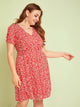  Plus Ditsy Floral Print Zip Back Dress