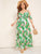  Plus Cold Shoulder Tropical Print Belted Split Dress