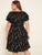  Plus Keyhole Neck Butterfly Sleeve Belted Dress