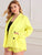 Plus Neon Yellow Double Button Pocket Blazer