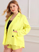 Plus Neon Yellow Double Button Pocket Blazer