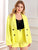 Plus Neon Yellow Double Button Pocket Blazer