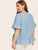 Plus Flounce Sleeve Ruffle Hem Denim Top