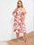 Plus Floral Print Cold Shoulder Button Front Dress