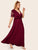 Plus Contrast Lace Surplice Front Maxi Dress