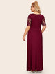 Plus Contrast Lace Surplice Front Maxi Dress