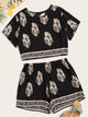 Plus Tribal Print Tee & Shorts Set