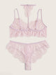 Plus Sheer Floral Lace Lingerie Set With Choker