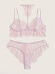 Plus Sheer Floral Lace Lingerie Set With Choker