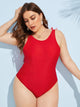 Plus Appliques Low Back One Piece Swimwear