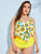 Plus Sunflower Print Hanky Hem Bikini Set