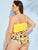 Plus Hanky Hem Top With Sunflower Tankini