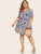 Plus V Neck Floral Print Dress