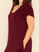  Plus Pocket Side Curved Hem Dress