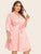 Plus Floral Satin Robe With Belt