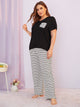 Plus Striped Patch Pocket Pajama Set