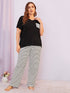 Plus Striped Patch Pocket Pajama Set