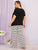 Plus Striped Patch Pocket Pajama Set