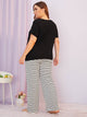 Plus Striped Patch Pocket Pajama Set