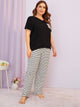 Plus Striped Patch Pocket Pajama Set