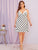 Plus Polka Dot Lace Trim Night Dress