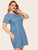 Plus Bleach Wash Pocket Front Denim Dress