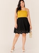 SHEIN Plus Elastic Waist Laser Cut Skirt