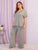 Plus Lace Trim Pajama Set