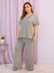 Plus Lace Trim Pajama Set