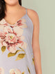 Plus Double V-neck Floral Print Slip Dress