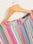 Plus Colourful Striped Knotted Front Top