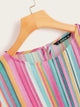 Plus Colourful Striped Knotted Front Top