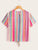 Plus Colourful Striped Knotted Front Top