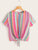 Plus Colourful Striped Knotted Front Top